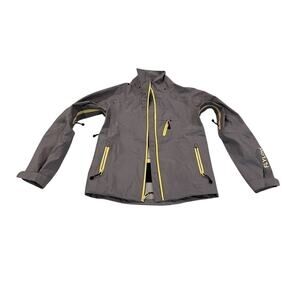 FlyLow Softshell jacket grey and neon green women’s ski coat